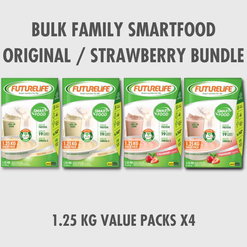 Futurelife Smartfood bulk family bundle: 1.25kg strawberry and original packs