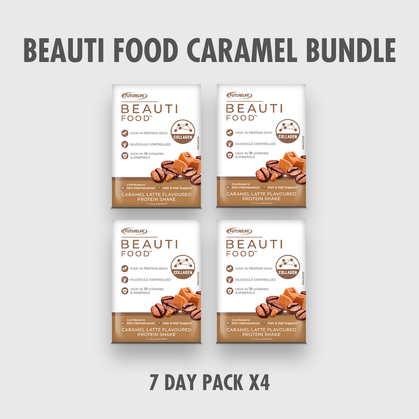Beauti Food Caramel Bundle: 7-day pack of 4 protein bars