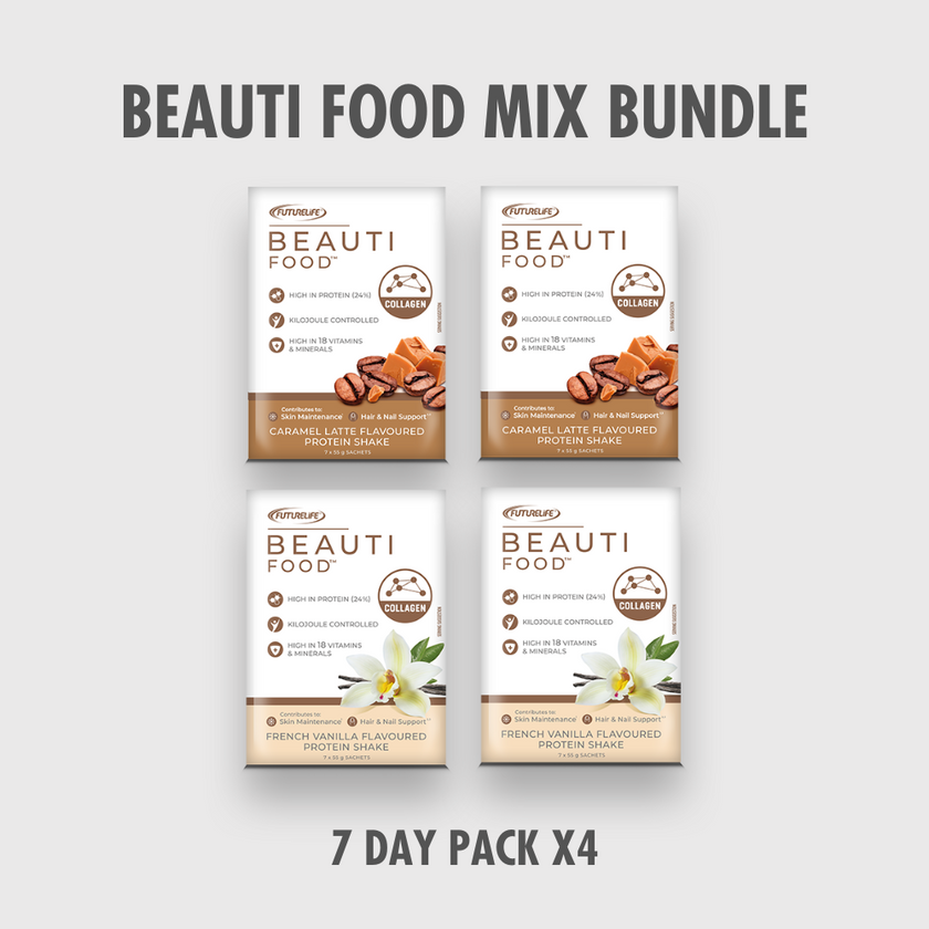 Beauti Food Mixed Bundle: 7-day vanilla and caramel protein shakes