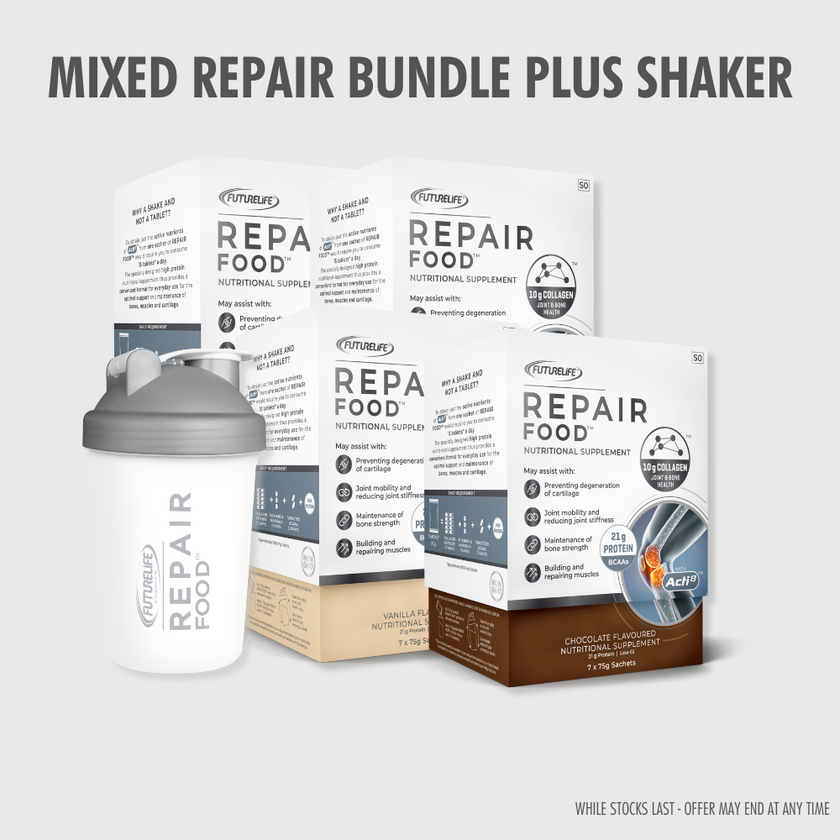 Repair Food Shake 7 day pack - Chocolate x2 + Vanilla x2 + FREE Shaker