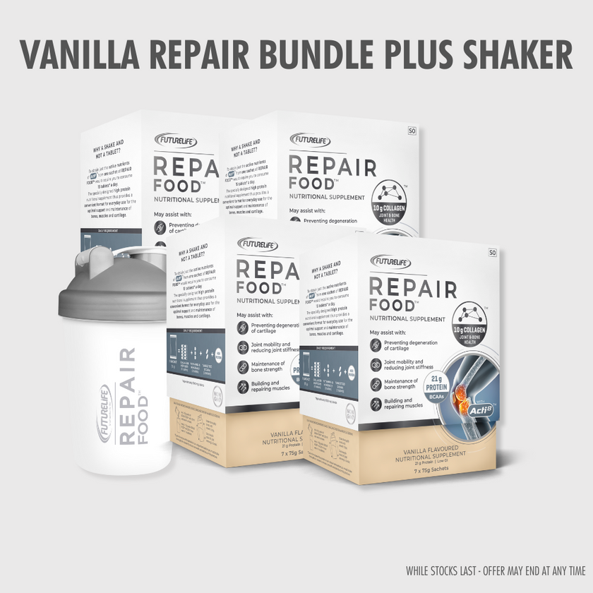 Repair Food Shake 7 day pack x4 - Vanilla + FREE Shaker