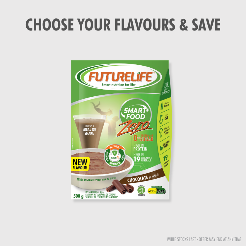 Futurelife Smart food Zero Chocolate meal replacement powder, 500g green white pack
