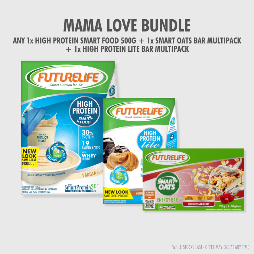 Mama Love Bundle: Vanilla Protein Cereal, Peanut Butter Oats Bars, Yogurt Berry Energy Bars