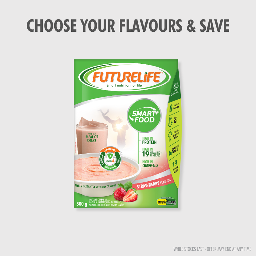 FutureLife Smart+ strawberry instant cereal 500g package
