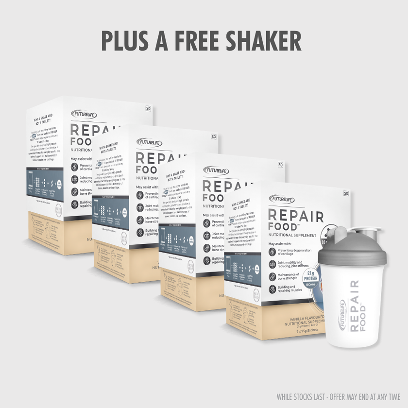 Repair Food Shake 7 day pack x4 - Vanilla + FREE Shaker
