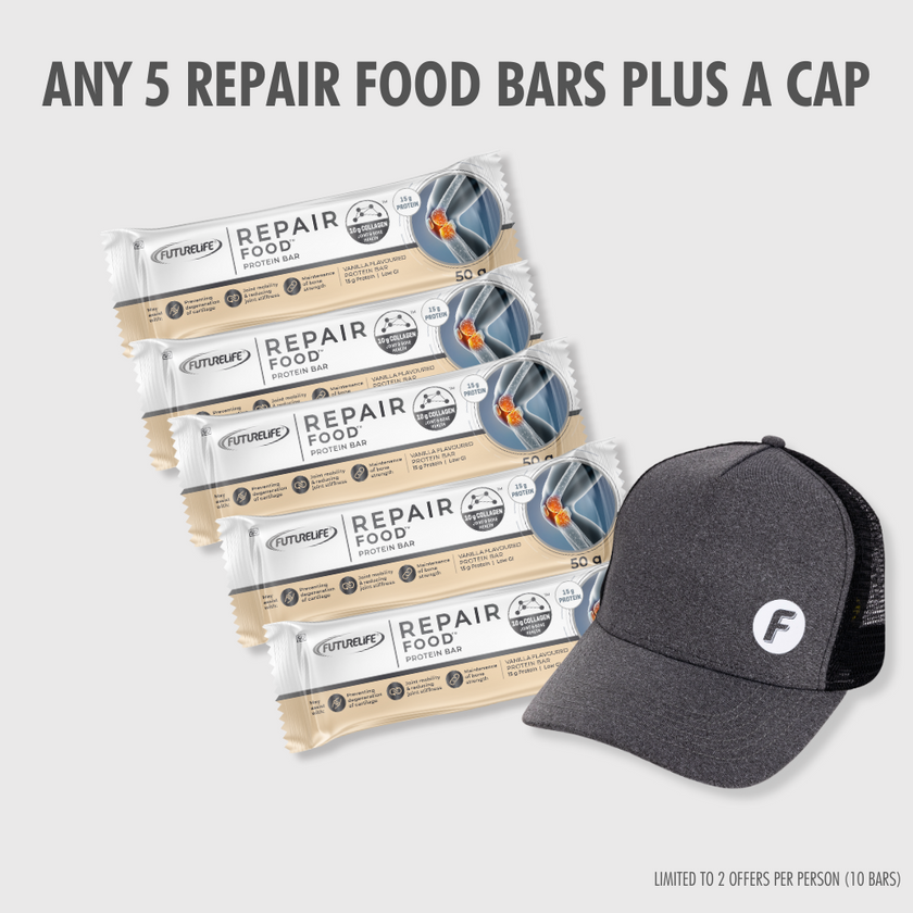 Vanilla Repair Food Bar x5 + Logo Cap