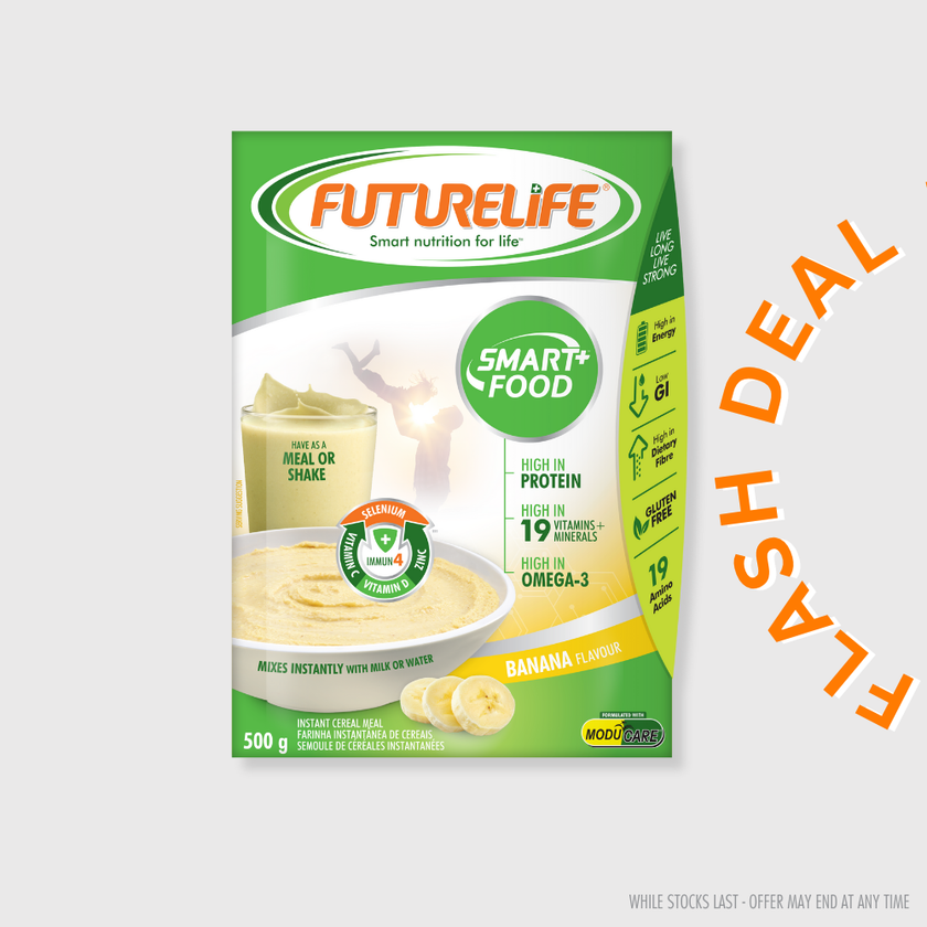 Green and white futurelife smart food banana flavored instant cereal 500g meal pack flash deal product