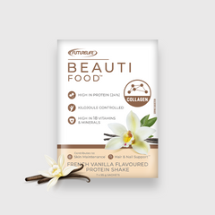 French Vanilla BEAUTI FOOD Shake packet with collagen, 7-day pack