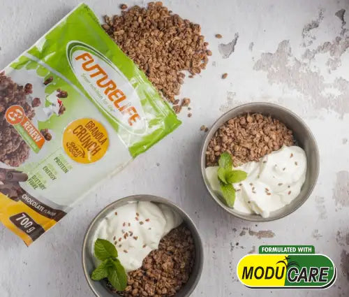 Futurelife chocolate flakes cereal bag.