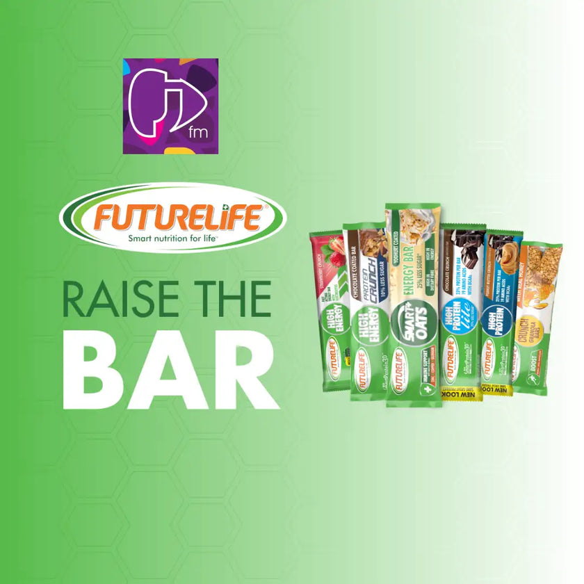 Futurelife protein bars in a variety of flavors and colors.