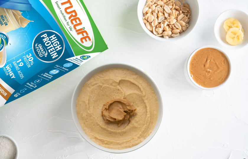 Naturelife high-protein powder in a green and white package.