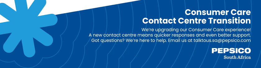 Pepsico south africa blue and white banner.