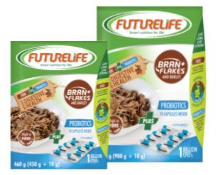 INTRODUCING FUTURELIFE® BRAN FLAKES AND BARLEY WITH PROBIOTIC CAPSULES